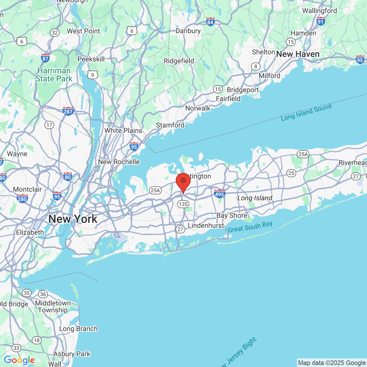 Google map image of our location in 173 Froehlich Farm Blvd Woodbury, NY